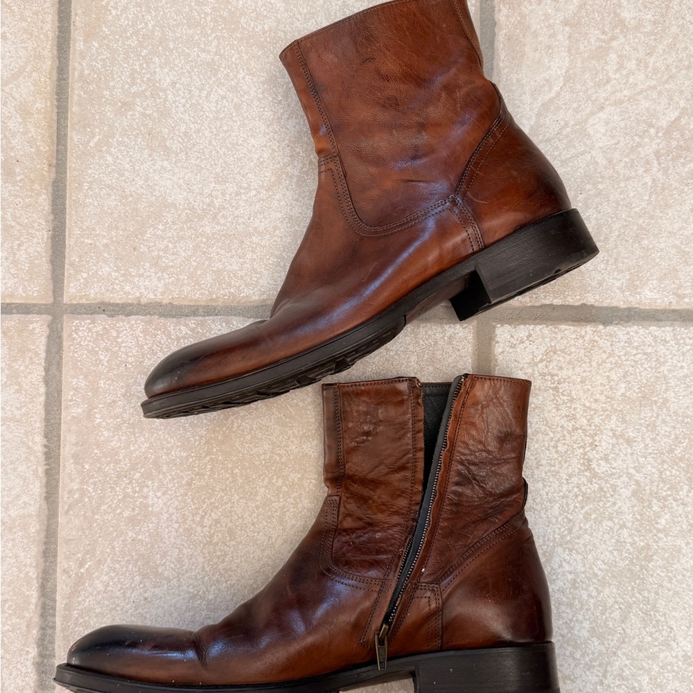 Brown Leather Ankle Boots